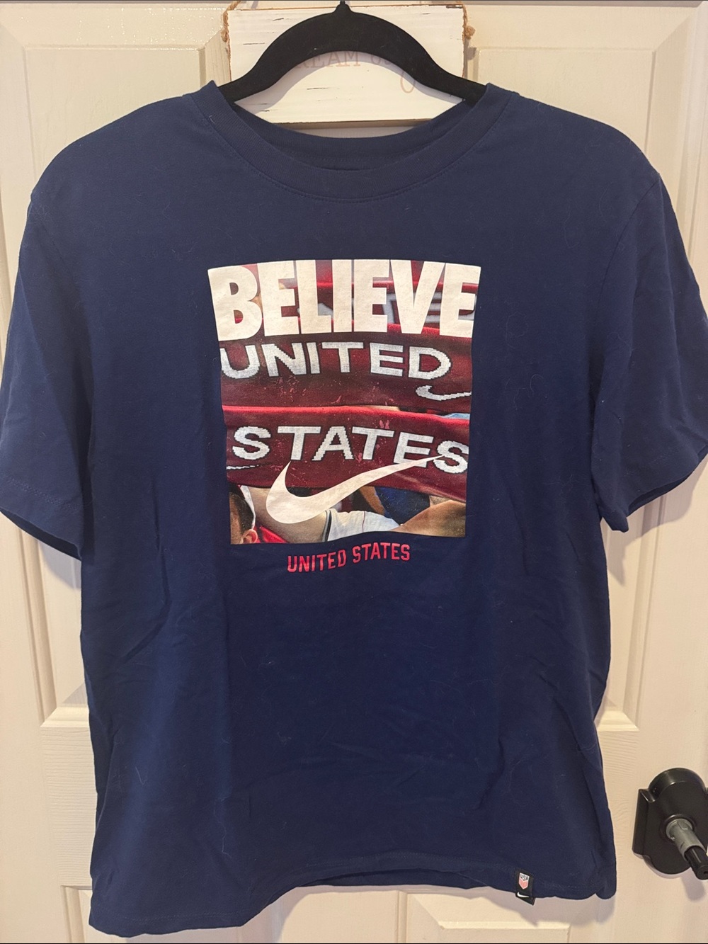 Nike Navy Blue 'Believe United States' Graphic T-Shirt